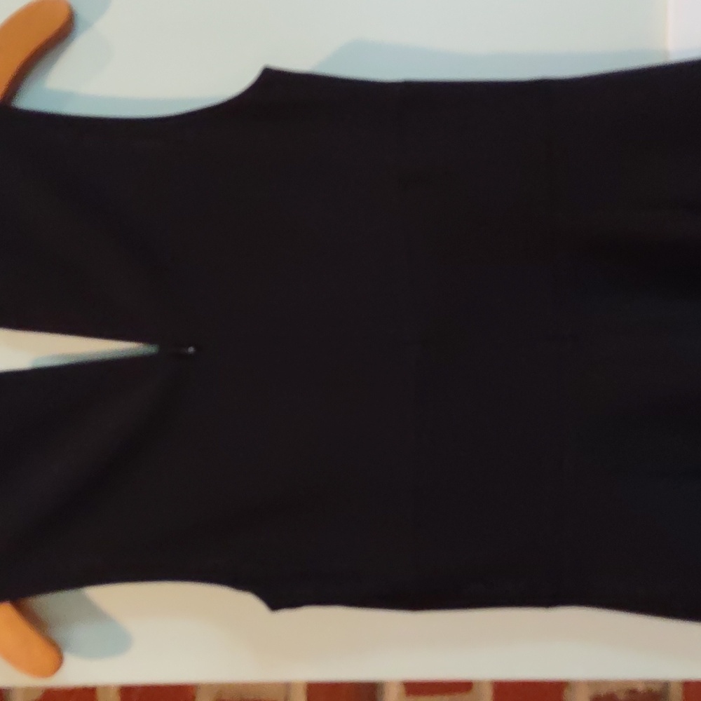 A.L.C. Jacobson black sleeveless deep-v dress. Metal bar detail at waist. Size 2 - Picture 9 of 14